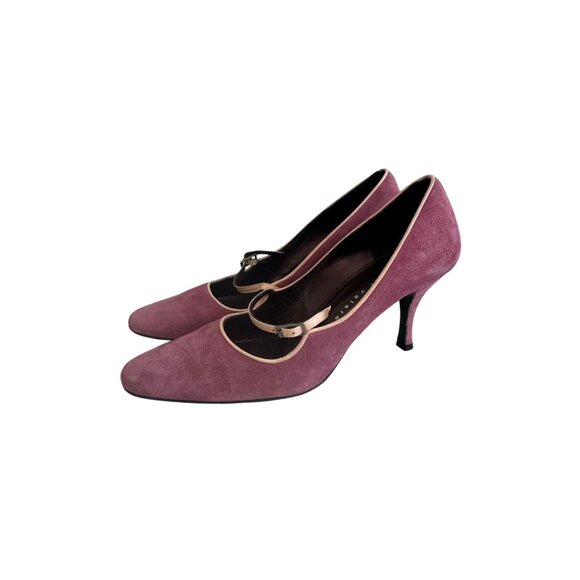 MARTINEZ VALERO Purple Suede Mary Janes Heels Size 9 1/2 - Picture 8 of 8